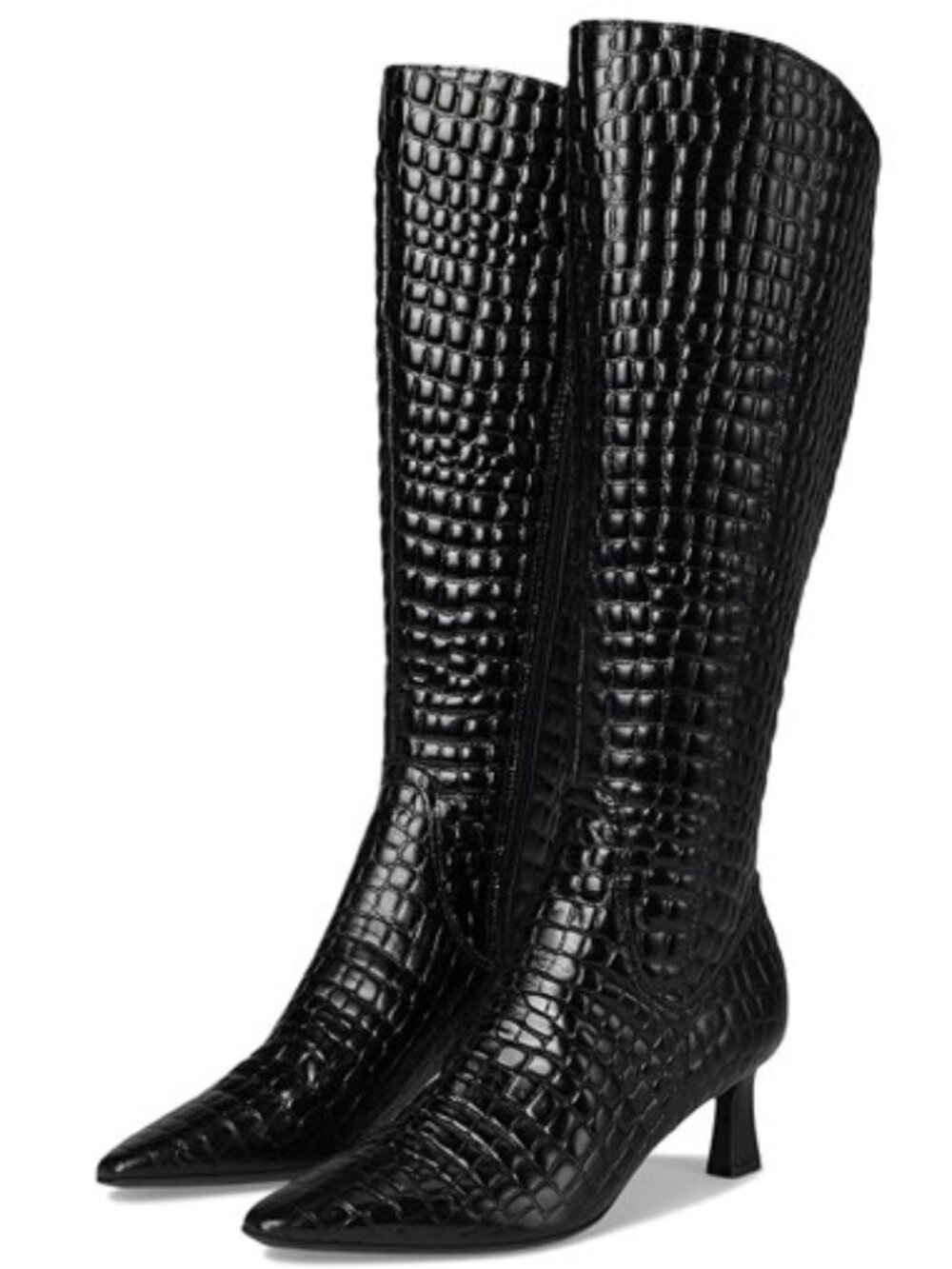 NWT-Naturalizer "Deesha" Black Leather Wide-Calf Knee-High Boots-SZ 9.5-HAUTE!